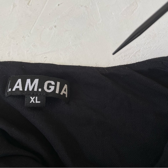 I.AM.GIA Maiya Black Lace Up Side Maxi Dress Size XL - Picture 8 of 10